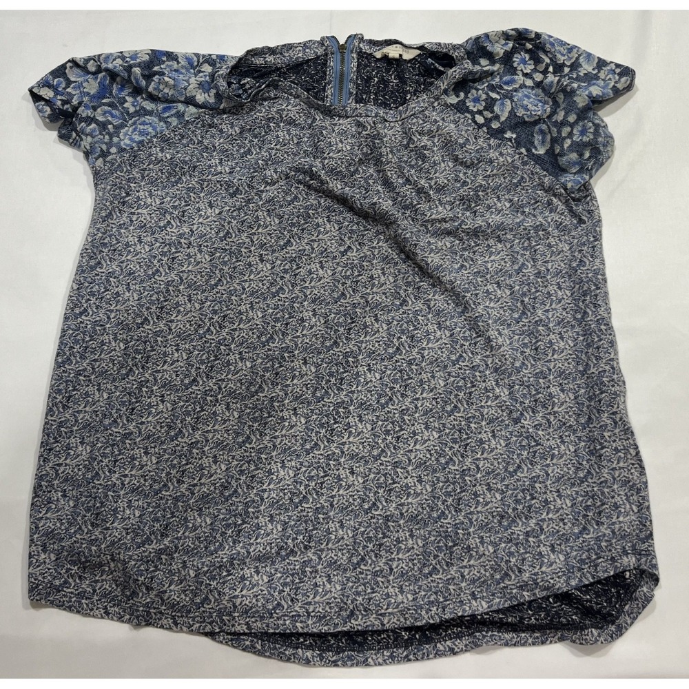 Lucky Brand Shirt Womens Small Blue Floral Boho